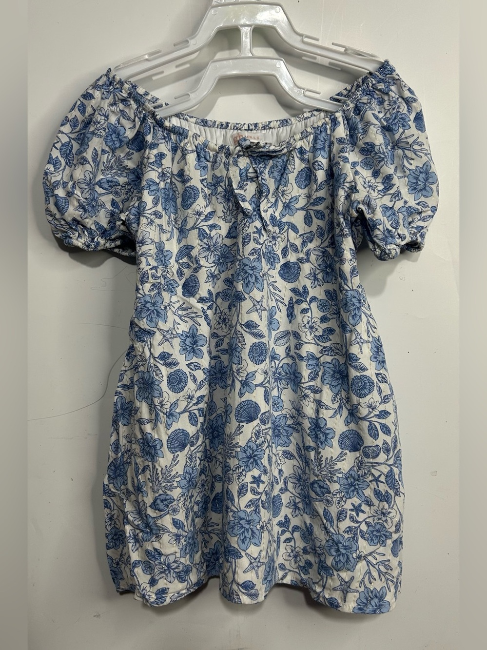 5 for $25🔥GB Girls Blue‎ Floral Elastic Shoulder Dress 2T